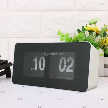 Retro Auto Flip Clock Digitālās Sienas Cloks Ciparu Galda Pulkstenis ar Bateriju Darbināmas Liels Displejs Mājas Guļamistabā Galda, Galda Dekori