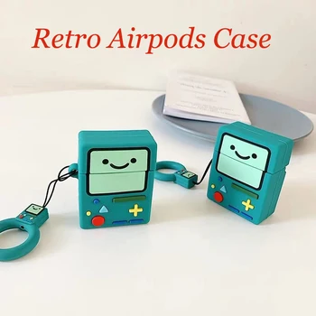 Retro Spēļu Konsoli Silikona Case for Apple Airpods 2 1 3D Cute Karikatūra Vāks Gaisa Pākstis Soma Mīksto Segumu Uzlādes Aizsardzības Kaste