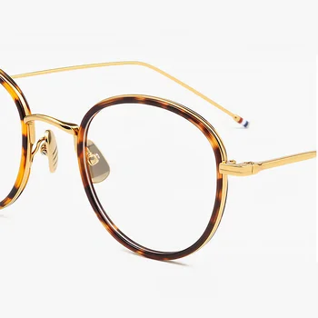 Retro Thom Zīmola Sakausējuma Acetāts Brilles Rāmis Vīriešu, Sieviešu Vintage Apaļas Brilles TB905 Optisko Tuvredzība Recepšu Brilles