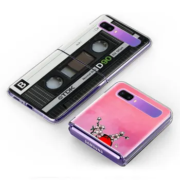 Retro Vintage Kameru Kasetes Mūzikas Case For Samsung Galaxy Z Flip 5G Grūti, DATORU, Tālruni, Coque Sadalīt Locīšanas Capa Skaidrs, Plistic ZFlip