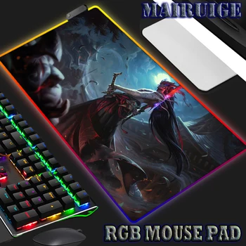 RGB Peles Paliktņa Datoru Spēles Galdu LED Gaismas Lielu peles paliktnis Spēļu Piederumi League of Legends PC Klēpjdators Spēlētājs Galda Paklājiņš