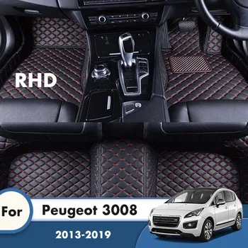 RHD Auto Grīdas Paklāji Peugeot 3008 2019 2018 2017 2016 2013 Paklāji Custom Stils Kāju Paliktņi Piederumi Interjers