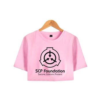 Rholycrown populārs Sieviešu Pakļauti nabas t krekls gadījuma rozā SCP Fonds Vasaras Pakļauti nabas T-Krekli, sieviešu/meiteņu t-veida