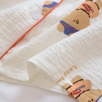 Rievotās Jaunas Dāmas Pigiama Pavasara un Vasaras Pidžamas Komplekts Japāņu un korejiešu Stilā, Atloks Gadījuma Īsām piedurknēm Šorti Sleepwear Komplekts