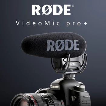Rode VideoMic Pro+ plus Mikrofons Shot Gun Intervijas Video Studio Microfone Rycote Lira Canon Panasonic DSLR Kameras Mikrofons