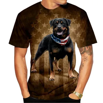 Rotveilers Print T-krekls Vīriešu Jautri Modes Āra Dzīvnieku Apģērbu O-veida kakla vācu Aitu T-krekls ir 2021.