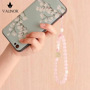Rozā kristāla virves Ķīniešu stilā literāru un radošu personību Mobilā tālruņa siksniņa/mobilo telefonu ķēdes/tālrunis gadījumā, A013