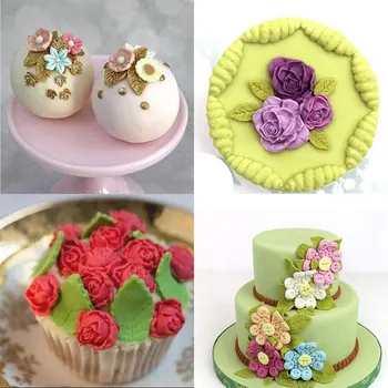 Rožu lapu silikona kūku veidnē var izmantot, lai veiktu šokolāde izdomājums, māla un kā kūka aksesuāru dekorēšana