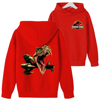 Rudenī poliestera super sporta krekls zēniem modes top lielgabarīta pelēkā vārna pusaudžu sporta krekli komiksi Jurassic Park dinozauru drukāt meitene kapuci