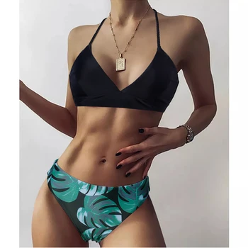 RXRXCOCO Apsēju, Bikini, Peldkostīmi, Sieviešu Peldkostīms ar Augstu Vidukļa Bikini Komplekts Ir 2021. peldkostīms Push Up Maillot De Bain Femme Beachwear