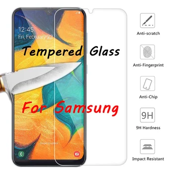 Rūdīta Stikla Samsung A50 M10 M20 M30 Ekrāna Aizsargs, ar aizsargplēvi Samsung Galaxy A70 A30 A40 A20 A10 Toughed Stikla