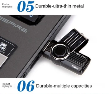 Rūpnīcas Tiešās Tirdzniecības Metāla Rotējošo Klips, U Diska, USB Flash Diska 8G Mini Radošo U Diska Metāla U Diska