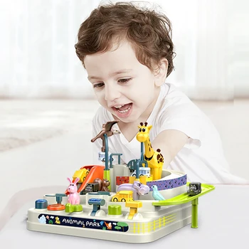 Sacīkšu Dzelzceļa Automašīnu Modeli Sacīkšu Izglītības Rotaļlieta, Bērnu Dziesmu Automašīnu Piedzīvojumu Spēle Brain Spēli Mehāniskās Interaktīvās Rotaļlietas Vilcienu