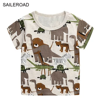SAILEROAD T-krekli Dinozauri Kokvilnas Jaunā Vasaras Bērnu Topi, Drēbes, 2-7Years Maz Zēnu Apģērbs Mazulim Costome