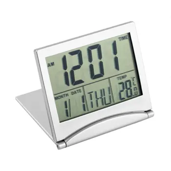 Salokāms LCD Digitālais Termometrs Kalendārs, Modinātājs Mājas Birojs Portatīvie Elastīgu Aptver Datus Laiks Elektronisko Galda Pulksteni