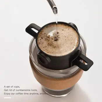 Salokāms Portatīvo Kafijas Filtrs Nerūsējošā Tērauda Pilienu Kafijas Tējas Turētājs Piltuves Grozi Atkārtoti Tējas Infuser Kafijas Dripper