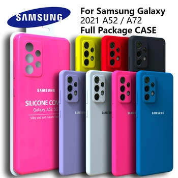 Samsung A52 5G 4G Sākotnējā Atpakaļ Gadījumā, Šķidro Silikonu Gadījumā Zīdaini Samsung Galaxy A72 5G 4G Aizsardzības Gadījumā Galaxy A52 A72