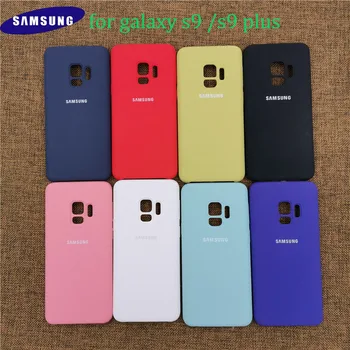 Samsung galaxy s9 plus gadījumā sākotnējā šķidruma silikona vāku Soft Touch pilna aizsardzības back case for galaxy s9 s9 plus ar logo