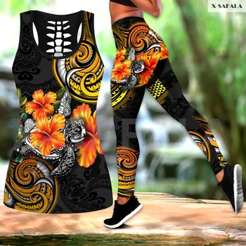 Samurai Tetovējums Mākslas Stulpiņi Divas Gabals Jogas Komplekts Sievietēm 3D Drukas Veste Dobi No Tvertnes Augšpusē Augsta Vidukļa Legging Vasaras Ikdienas Sporta