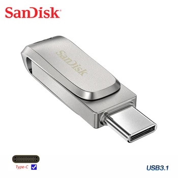 SanDisk Tipa C Flash Drive USB 3.1 DDC4 Pendrive 256 gb 64Gb, 128Gb 32Gb Ultra Dual pen drive Type-C Android tālrunis