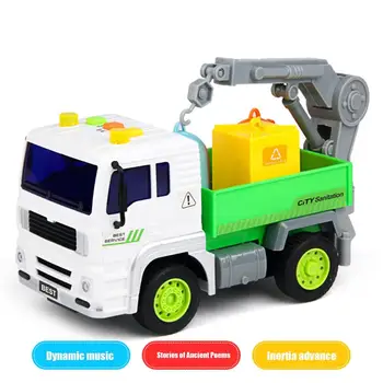 Sanitārijas Transportlīdzekļa Bērniem Automašīnas Modelis Rotaļu Pilsēta Pakalpojums, Atkritumu Tvertne, Kravas Automašīnu Būvniecības Kravas Celtņa Rotaļlietas Dāvanām Zēniem Bērniem
