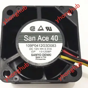 Sanyo Denki 109P0412G3D083 DC 12V 0.31 A 40x40x28mm 3-wire Serveru Dzesēšanas Ventilators