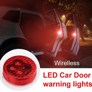 Sarkans LED Auto Durvju Brīdinājuma Gaismas Atvēra Drošības Magnētu Dekoratīvais Indikators Izvairītos no Avārijas Strobo Flash Signāla Gaismas
