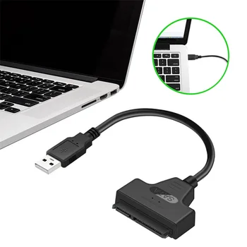 SATA USB Adapteris SATA 3 Kabeli, atbalsta 6Gbps par 2.5 Collas Ārējo SSD HDD Cieto Disku 22 Pin Sata III Kabeli USB 2.0/3.0,20 cm