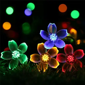 Saules bateriju / Akumulatora Barošanu 20 30 50 100 LED Ziedu String Pasaku Gaismas Āra Dārza ziemassvētku Ziemassvētki Kāzu Puse, Lampas Apdare