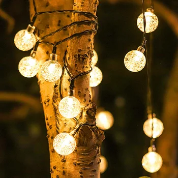 Saules Lampas LED String String Pasaku Gaismas Saules Enerģijas Divas Funkcijas Vītnes Dārza Ziemassvētku Dekori Gaismas Āra