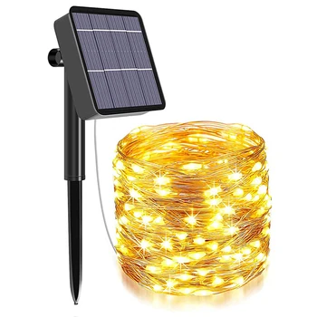 Saules String Pasaku Gaismas 12m 100LED / 7M 50 LED Ūdensizturīgs Āra Vainags Saules Enerģijas Lampas Ziemassvētku Dārza Rotājumu