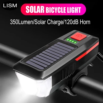 Saules Velosipēdu ņemot vērā Saules USB Lādējamu Velosipēdu Lukturu Taillight MTB Priekšā Gaismas Ragu luz bicicleta Velo Lampas Piederumi