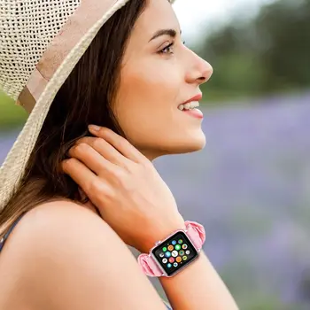 Scrunchie Elastīgs Pulksteņu Siksniņas Watchband Apple Skatīties Joslas 38mm 40mm 42mm 44mm Sieviešu iWatch Siksniņu Rokassprādze 6 5 4 SE 3 2 1