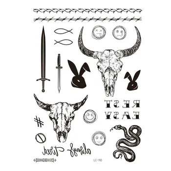 Sejas Tetovējums Bull Vadītājs Sejas Uzlīmes, Kaklu, Rokas Atpakaļ Atdzist Dizaina Sexy Body Art Ūdensnecaurlaidīgus Pagaidu Tetovējumu Uzlīmes, lai Vīrietis Sieviete