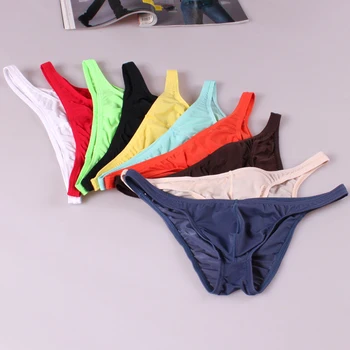 Seksīgi vīriešu biksītes Apakšveļa ultra Plānas viegls Elpojošs Zemu vidukļa Bikini Biksītes 10 krāsas, Izmēri M-XXL gay apakšveļu