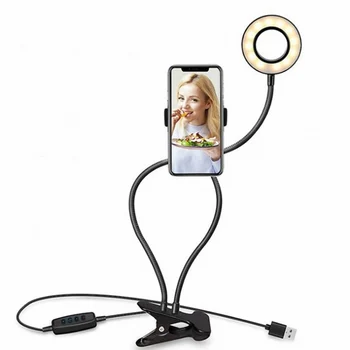 Selfie Flash Gredzenu, Gaismas Regulēšana Mobilā Tālruņa Turētājs 360 Grādu USB Klipu Par Live Stream Video Chat Video Ierakstīšanas
