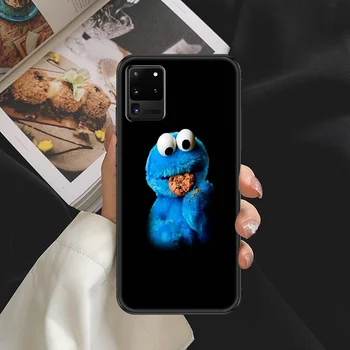 Sesame Street COOKIE MONSTER Tālrunis case For Samsung Galaxy Note 4 8 9 10 20 S8 S9 S10 S10E S20 Plus UITRA Ultra black krāsošana