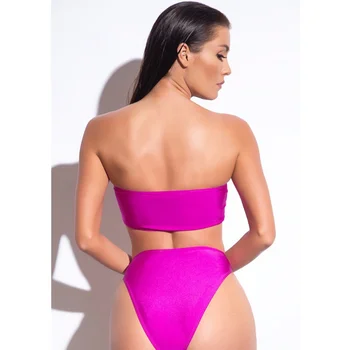 Sexy Cieta Caurule Top Divas Gabals Peldkostīms tīrtoņa Krāsas Bikini Sieviešu Strapless Peldbikses, Peldkostīmu Sieviešu peldkostīms ir 2021.