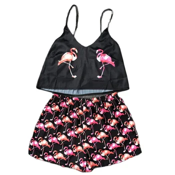Sexy Naktsveļu Pidžamas Komplekts Sievietēm Bez Piedurknēm Spageti Siksnas Bikses, Zīda Sleepwear Modes Kawaii Pidžamas Homewear Eiropā, Amerikā
