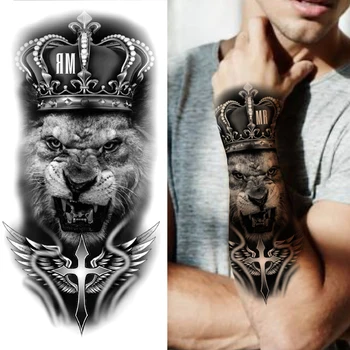 Sexy Rose Puķu Pagaidu Tetovējums Sievietēm, Vīriešiem Tiger Mamba Čūska Viltus Tetovējums Reāli Pusi Piedurknēm Augšstilba Tetovējums, Uzlīmes Apakšdelma