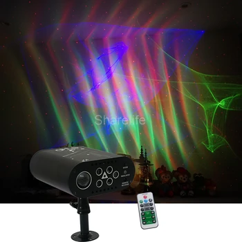 Sharelife Uzlādējams RGB Hipnotisks Aurora Sarkanā Zvaigzne Lāzera Gaismas Sajauc RGB Ūdenszīme LED Tālvadības DJ Puse Sākuma Posmā Apgaismojums DW-A