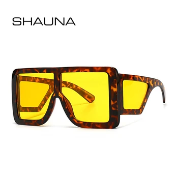 SHAUNA Retro Lielizmēra Kvadrātveida Sieviešu Saulesbrilles Modes Zīmola Dizainere Krāsains Briļļu Toņos UV400 Vīriešiem Slīpums Saules Brilles