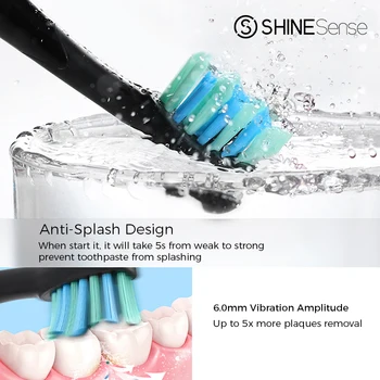 ShineSense STB800 Sonic Elektriskā zobu Suka Ultraskaņas Zobu Birste Ātri Uzlādējams Ūdensizturīgs ar Ceļojumu Kaste