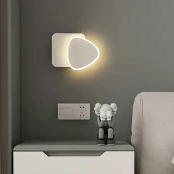 Sienas lampas guļamistabas personības radošo gultas lampa Ziemeļvalstu dzīvojamā istaba fona sienas lampas vienkāršu led eju koridorā lampas