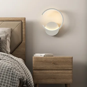 Sienas lampas guļamistabas personības radošo gultas lampa Ziemeļvalstu dzīvojamā istaba fona sienas lampas vienkāršu led eju koridorā lampas
