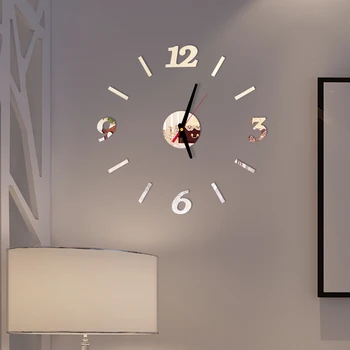 Sienas Pulkstenis Skatīties Pulksteņi 3D DIY Akrila Spoguļa Uzlīmes Dzīvojamā Istaba Kvarca Adatu Eiropā Horloge Ziemassvētku Dāvanu Jauno Gadu Dekori