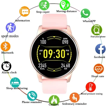 Sievietes Smart Watch Sirds ritma Monitors Sporta Reālā laika Prognoze Tracker IP67 Sieviešu Rokassprādze Rokas Pulksteņi Android, IOS