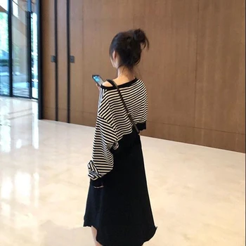 Sievietēm Komplekti O-veida kakla sporta Krekls Svītrains Džemperis Tvertne Kleita korejiešu Stilā, Moderns Ikdienas Vienkārši Jaunu Ielu Valkāt Augstas Kvalitātes Mīksta