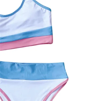 Sieviešu Augstās Waiste Bikini Komplekts Sportisks Divas Gabals Peldkostīms Brazīlijas peldkostīmu Svītrainām Peldkostīmi Brazīlijas Biquini peldkostīms