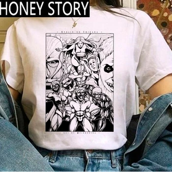 Sieviešu Kawaii Harajuku Karikatūra Titans Uzbrukums Shingeki Nav Kyojin Grafikas Tees Karstā Japāņu Anime Uzbrukumu Titan T Krekls Sieviete